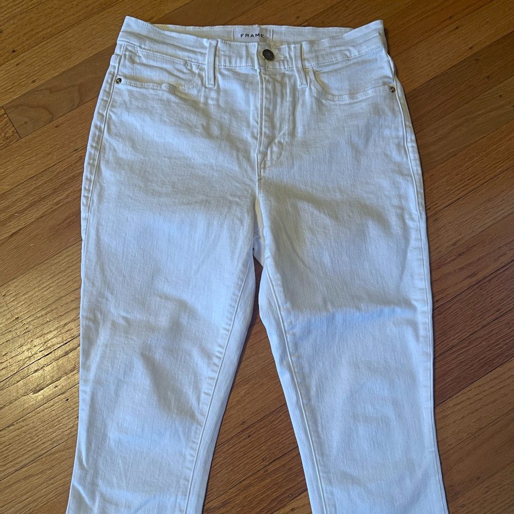 Frame denim White Cropped Jeans